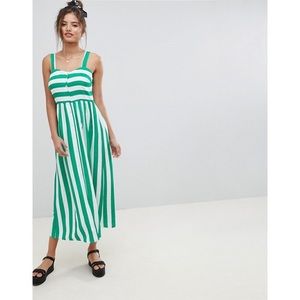 ASOS Design Linen Button Through Midi Dress